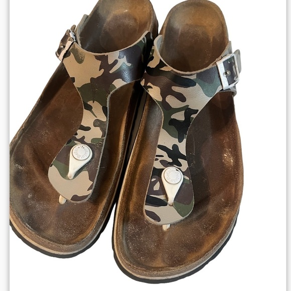 Birkenstock Betula Sz 41 L 10 camouflage Thong T Strap sandals - Picture 1 of 9